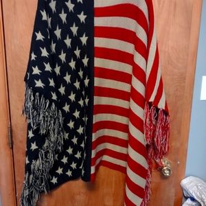 Rustic American Flag Poncho